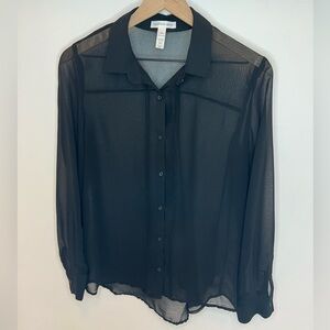 Ambiance Black Sheer Blouse